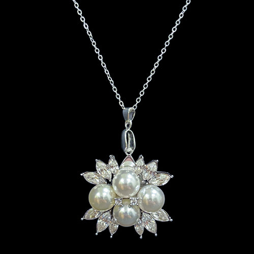 Four Pearl Necklace Featuring Premium Crystal