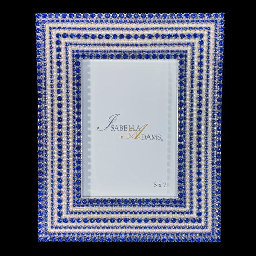 Pearl & Sapphire 5 x 7 Crystal Picture Frame Featuring Premium Crystal