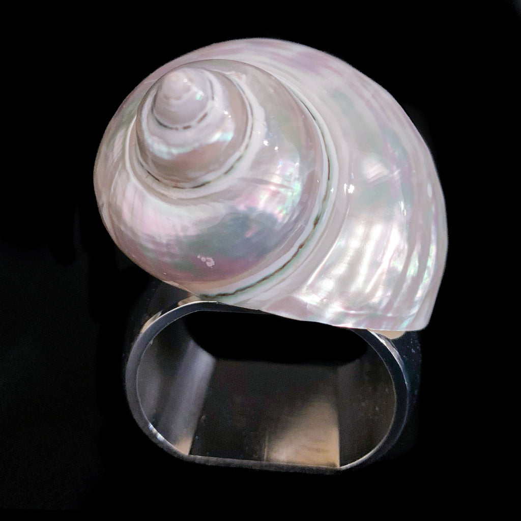 Medium Pearl Turbo Shell Napkin Ring | Set of 4