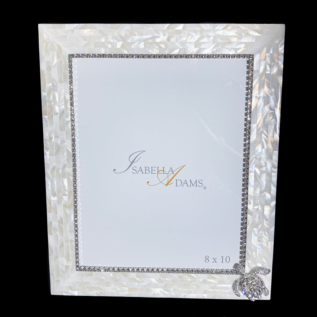 8 x 10 Mother of Pearl Sea Turtle Picture Frame Featuring Premium Crystal