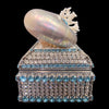 Aquamarine Shell Cluster Keepsake Box Featuring Premium Crystal