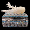 Aquamarine Shell Cluster Ring Box Featuring Premium Crystal