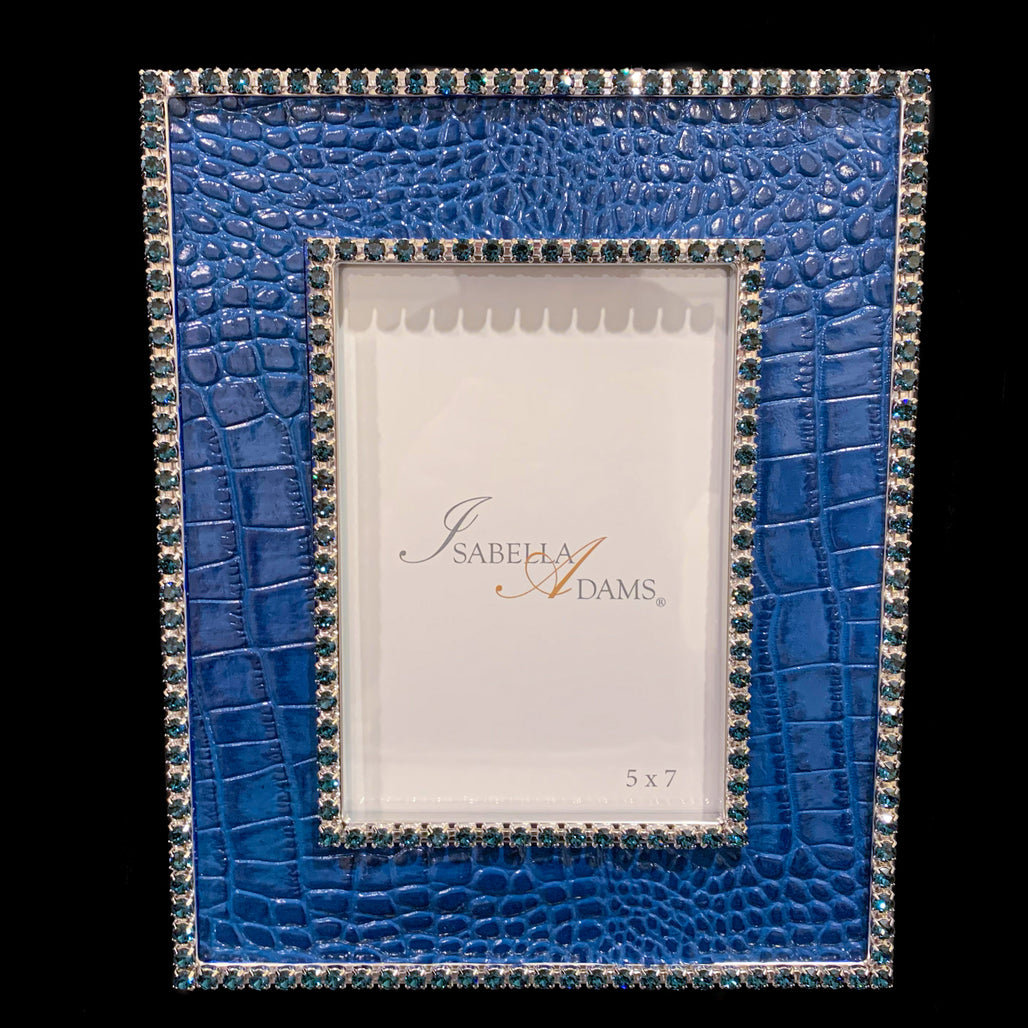 Blue Crocodile 5 x 7 Picture Frame Featuring Premium Crystals