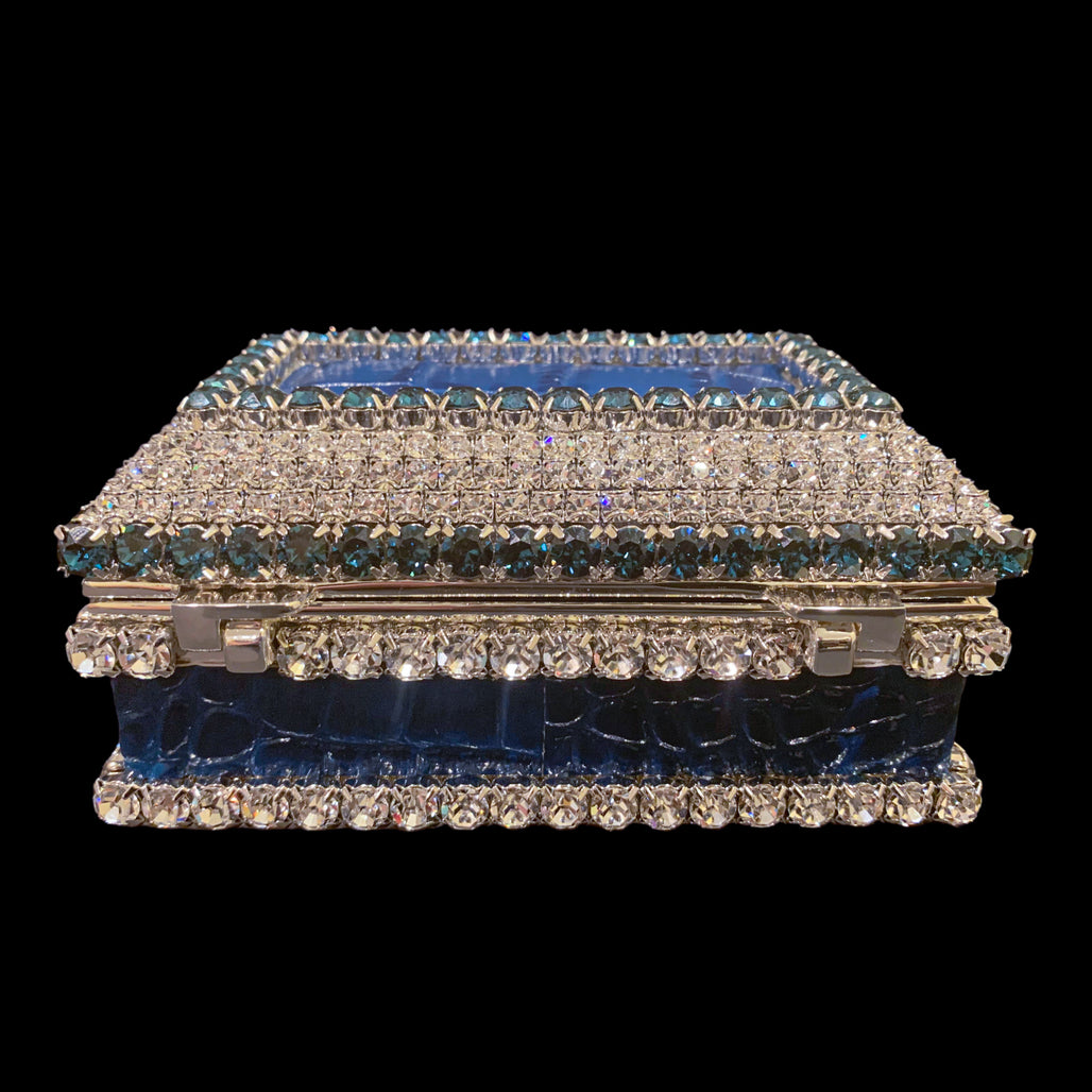 Blue Crocodile Keepsake Box Featuring Premium Crystal