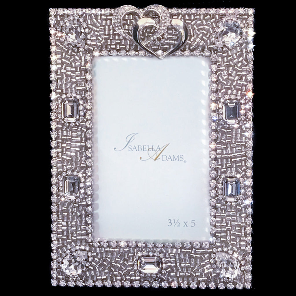 Locking Hearts 4 x 6 Picture Frame Featuring Premium Crystal