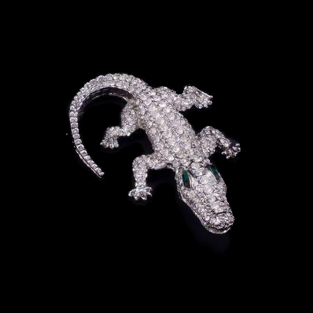 Kid Gator Paperweight Collectible Featuring Premium® Crystals | Emerald Eyes
