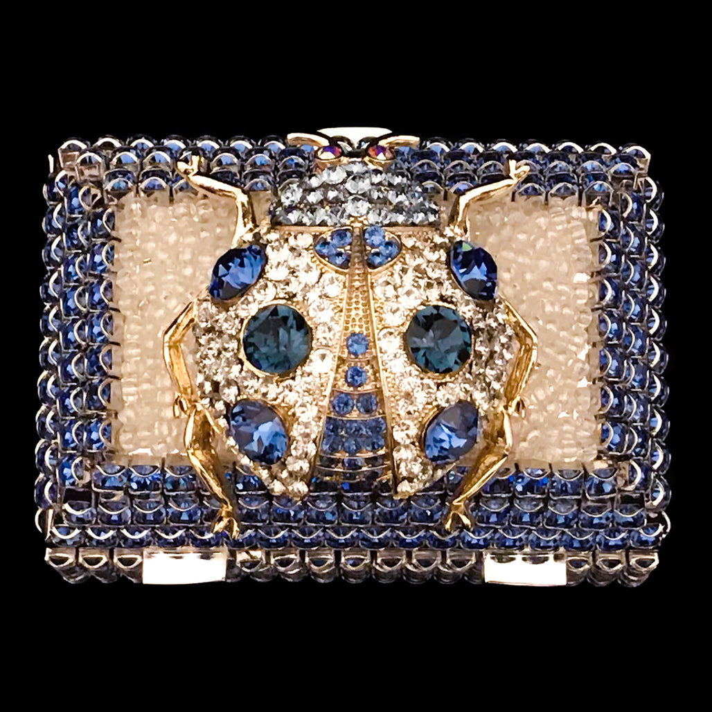 Lady Bug Ring Box Featuring Sapphire Premium Crystals