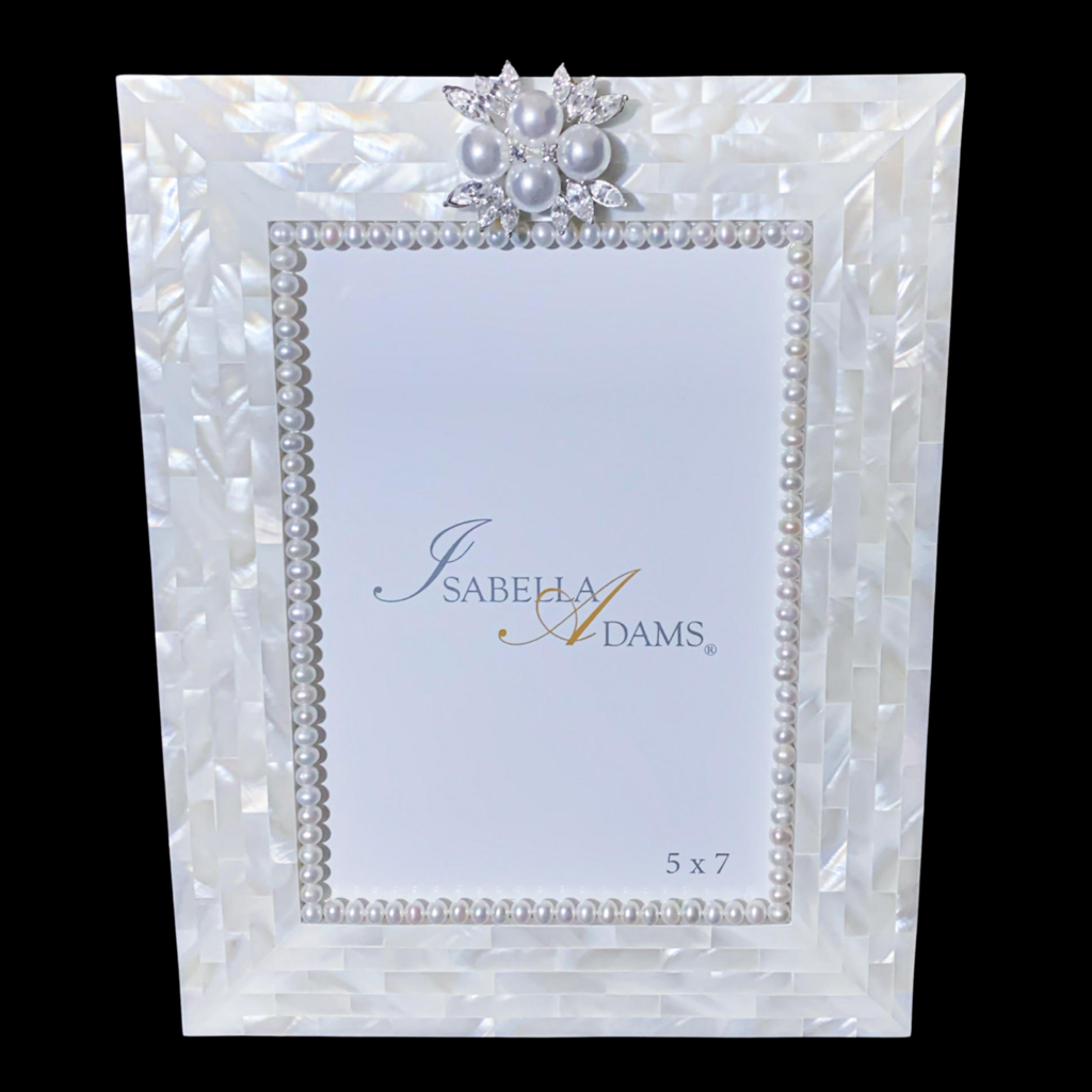 Limited Edition 5 X 7 Mother of Pearl Picture Frame Featuring Freshwater Pearls