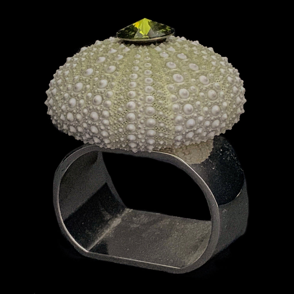 Olivine Sea Urchin Napkin Rings Featuring Premium® Crystals | Set of 4