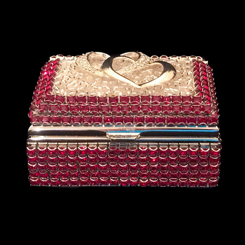 Locking Hearts Crystallized Ring Box Featuring Siam Swarovski ® Crystal