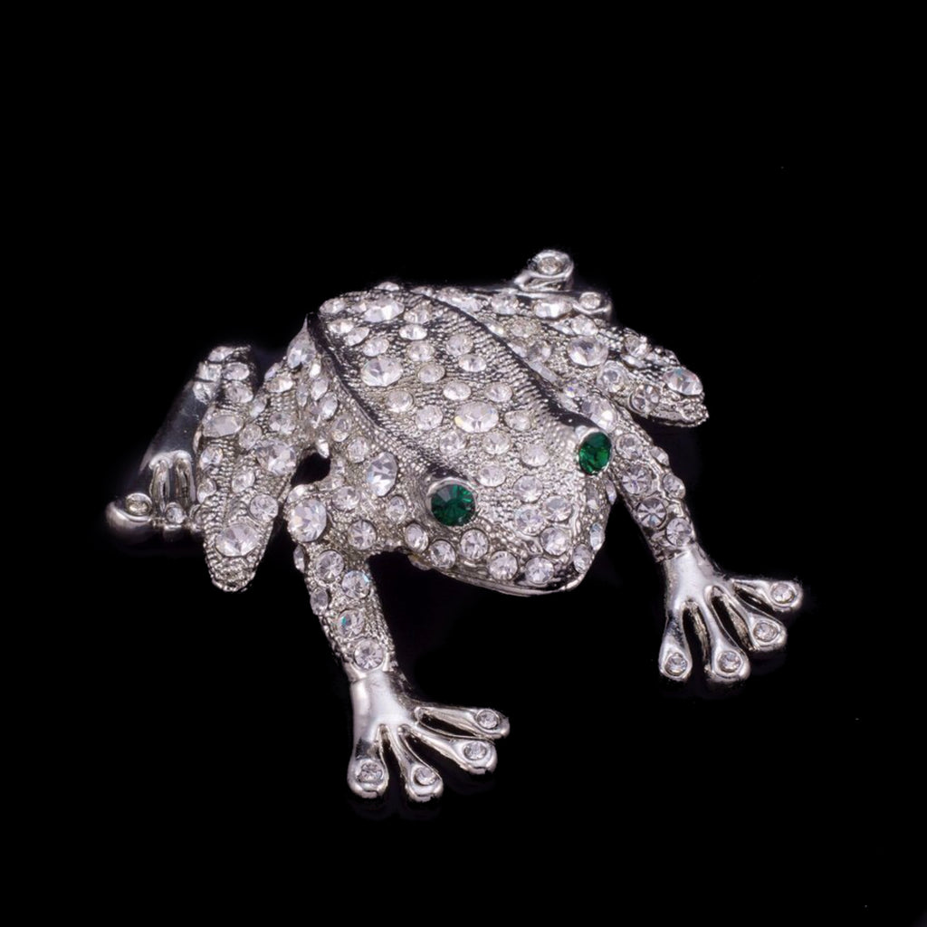Rivet the Frog Paperweight Collectible Featuring Premium Crystals | Emerald Eyes