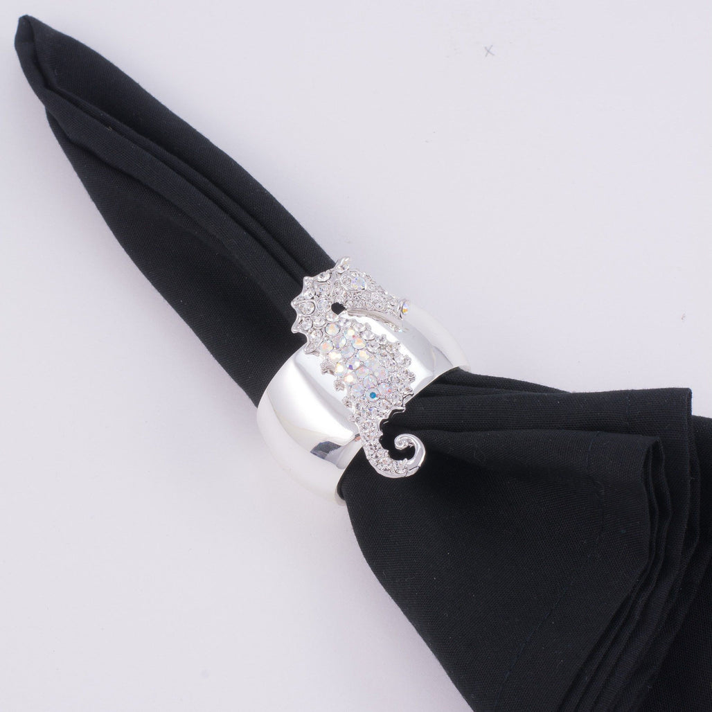 Sea Horse Napkin Ring Featuring Premium Crystal | Set of 4
