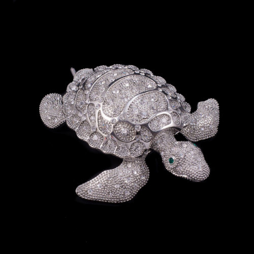Seymore the Sea Turtle Paperweight Collectible Featuring Premium Crystals | Emerald Eyes