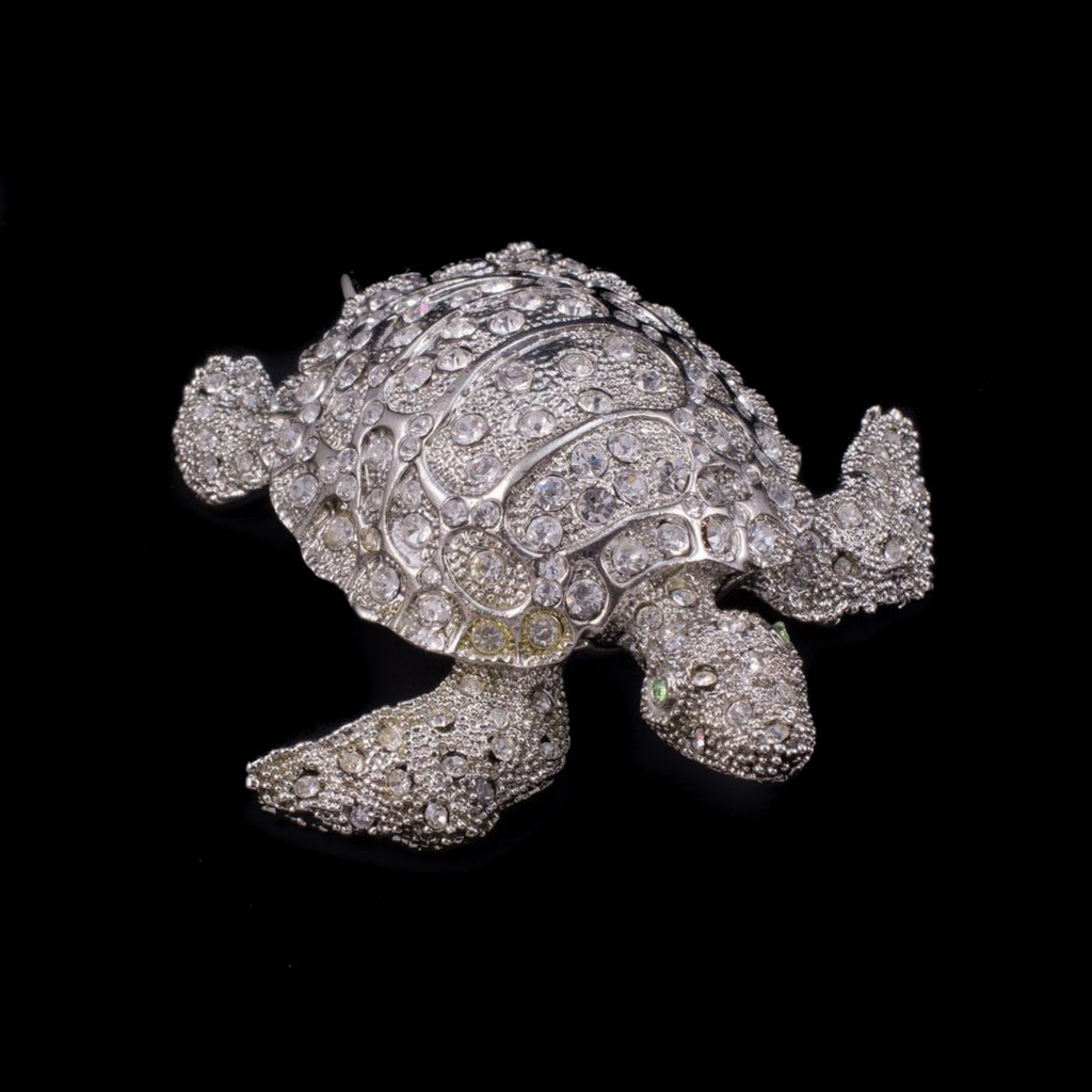Seymore the Sea Turtle Paperweight Collectible Featuring Premium Crystals | Peridot Eyes