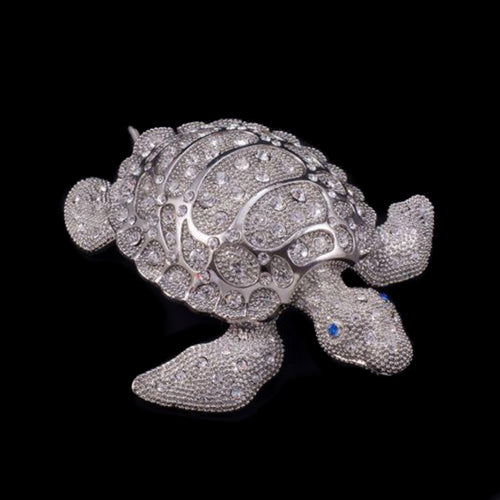 Seymore the Sea Turtle Paperweight Collectible Featuring Premium Crystals | Sapphire Eyes