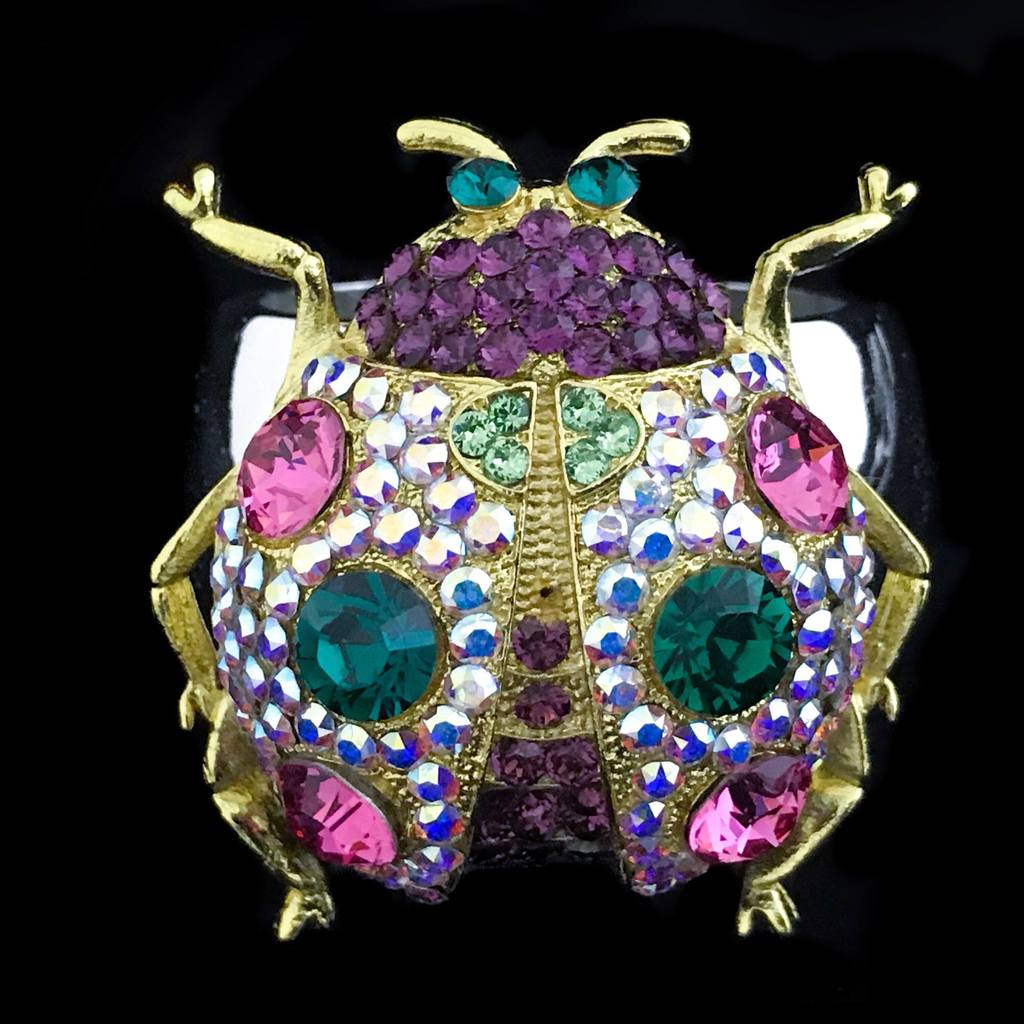 Spring Mix Bug Napkin Rings Featuring  Swarovski Crystals | Set of 4