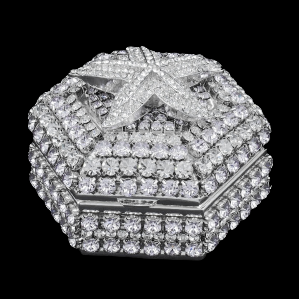 Starfish Hexagon Box Featuring Premium Crystals | Clear