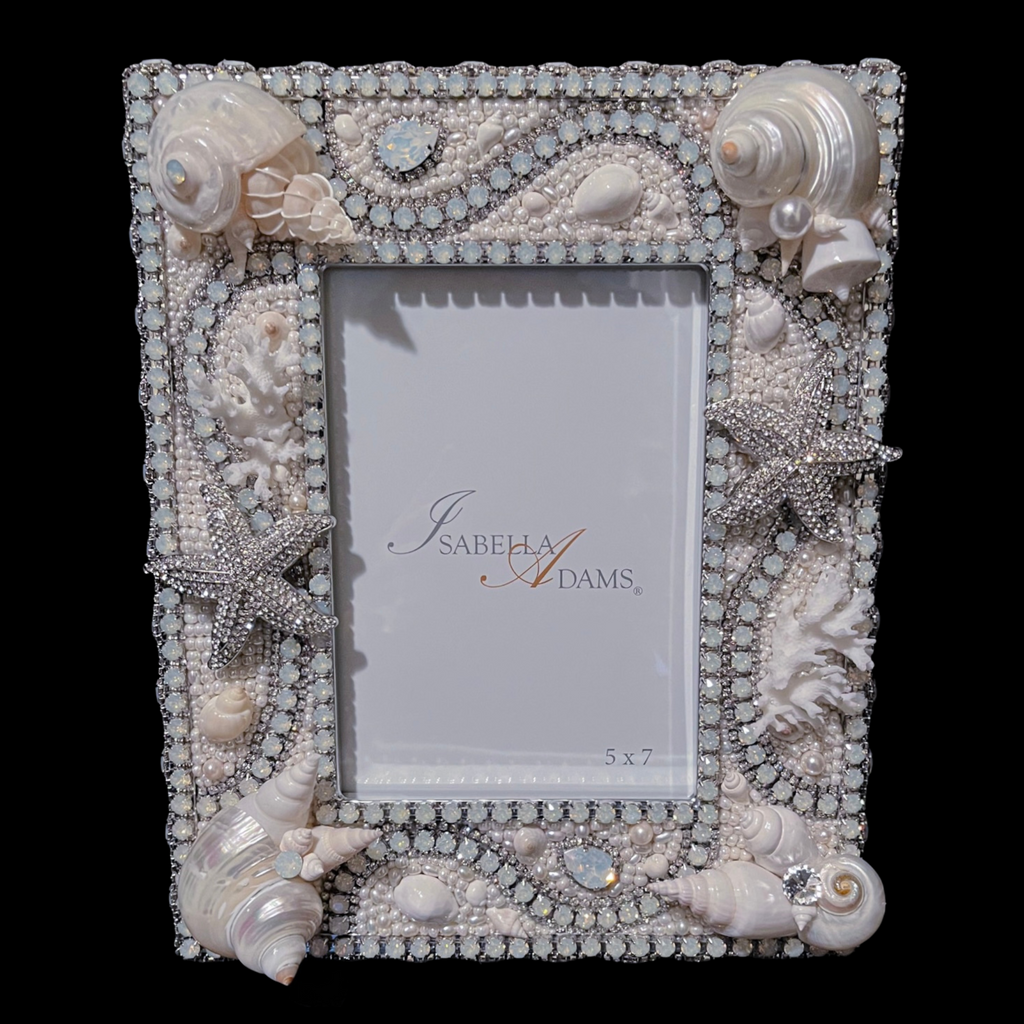 Classic Opal Sea Life 5 x 7 Picture Frame Featuring Premium Crystal