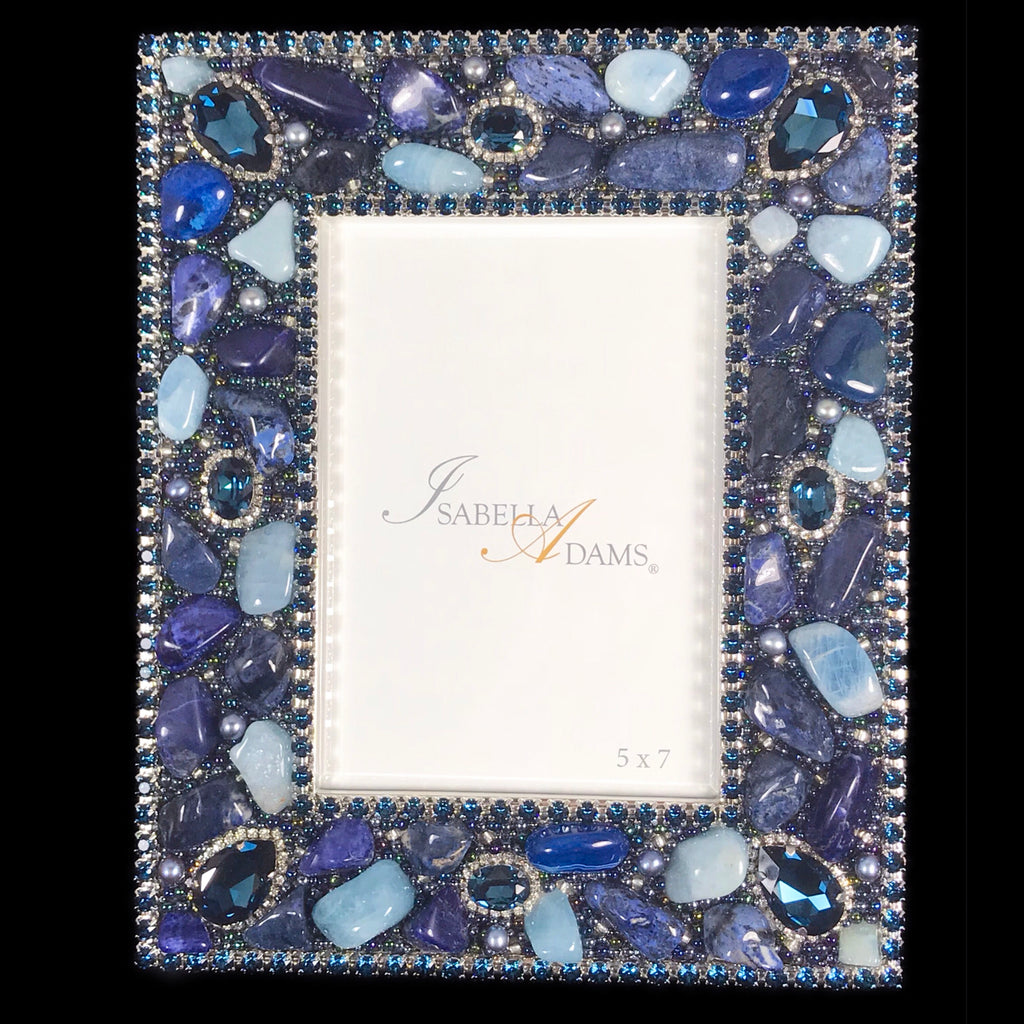 Montana Blue Gemstone 5 x 7 Picture Frame Featuring Premium Crystal