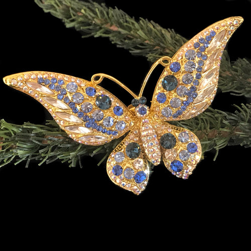 Butterfly Floral Ornament Featuring Premium Crystals