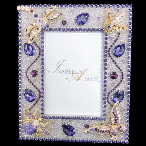 5 x 7 Violet Crystallized Bug Garden Picture Frame Featuring Premium Crystal