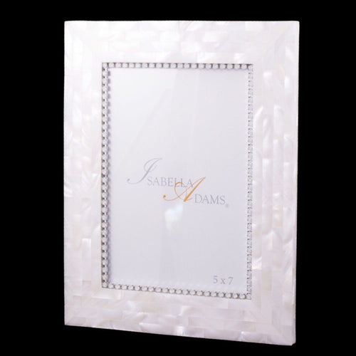 5 x 7 Mother of Pearl Picture Frame Featuring White Opal Swarovski © Crystals