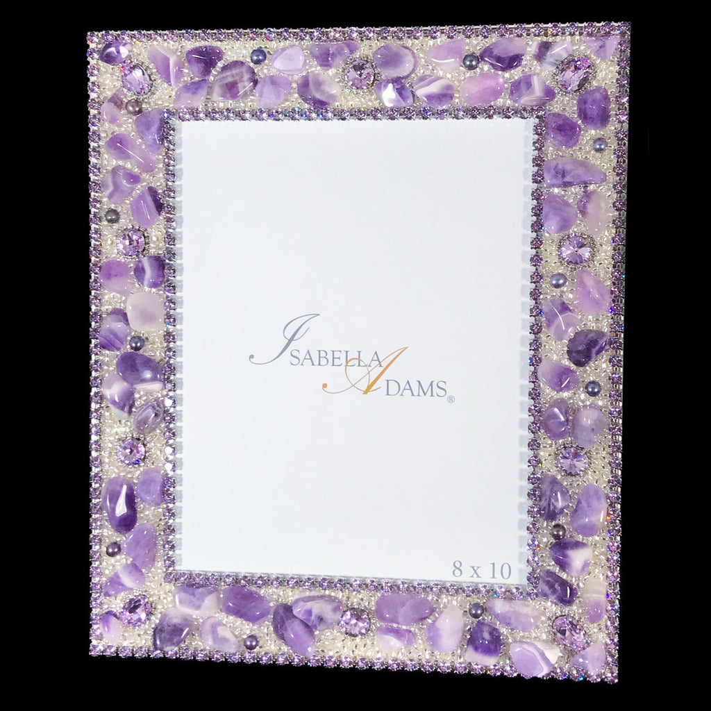 Amethyst Crystal Gemstone 8 x 10 Picture Frame Featuring Premium Crystal