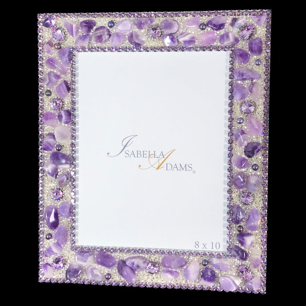Amethyst Crystal Gemstone 8 x 10 Picture Frame Featuring Premium Crystal