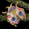 Lady Bug Floral Ornament Featuring Premium Crystals
