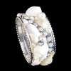 White Sea Shell Napkin Ring Featuring Premium Crystal | Set of 4