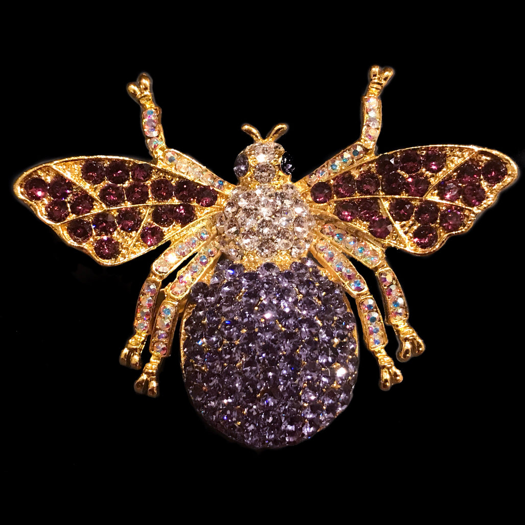 Bee Floral Ornament Featuring Premium Crystals