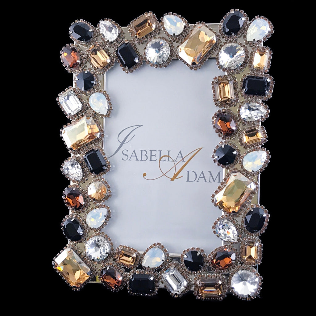 Topaz Crystal 4 x 6 Cluster Picture Frame Featuring Premium Crystal