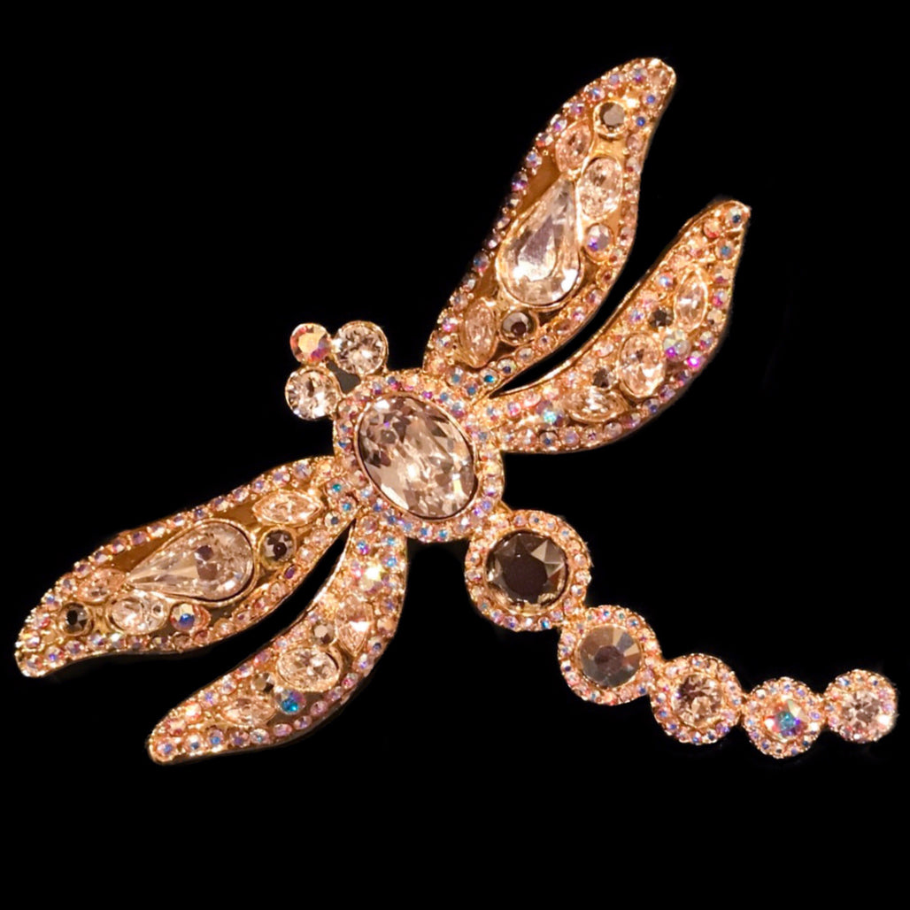 Dragonfly Floral Ornament Featuring Premium Crystals
