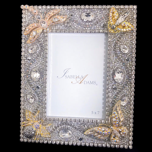 5 x 7 Silver Shade Crystallized Mixed Bug Picture Frame Featuring Swarovski © Crystals